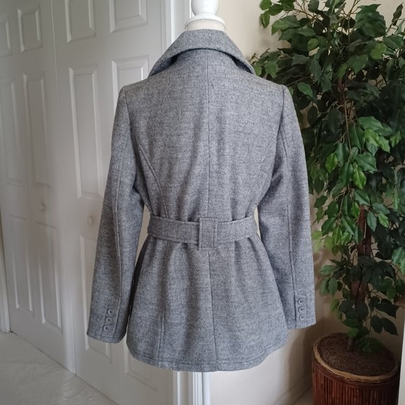 EUC Jou Jou Heather Gray Double Breasted Coat Jacket Size Large - Picture 3 of 7